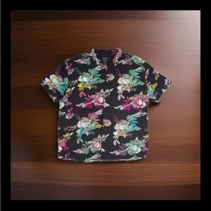 Forever 21 Men Hawaiian Design Button Up Shirt Large